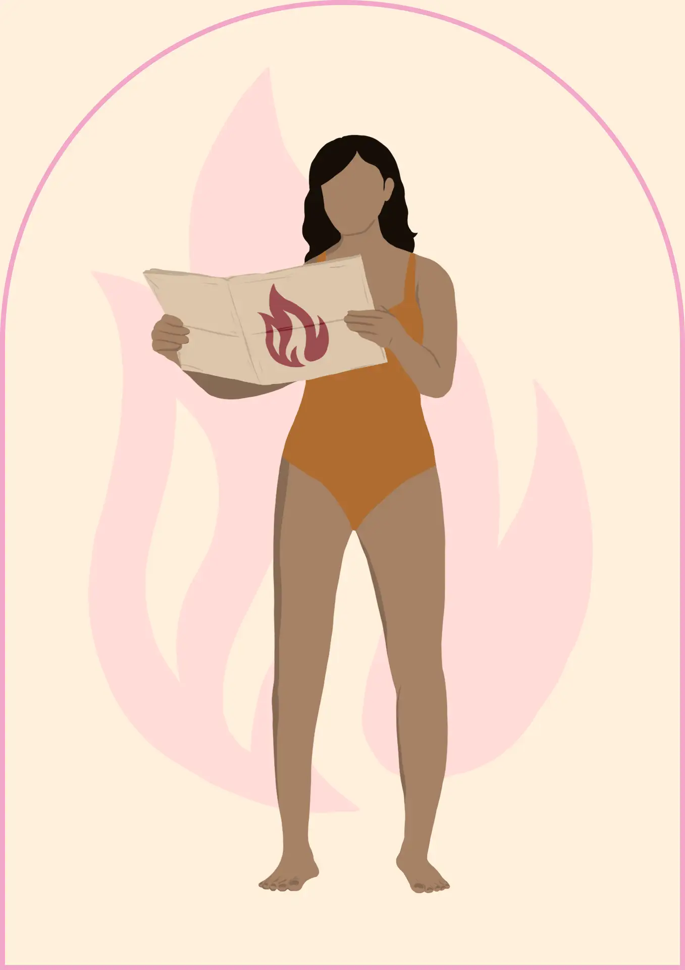 Illustration de l'Aventurière tenant une carte au logo MamaSutra – profil sexuel maman curieuse et exploratrice